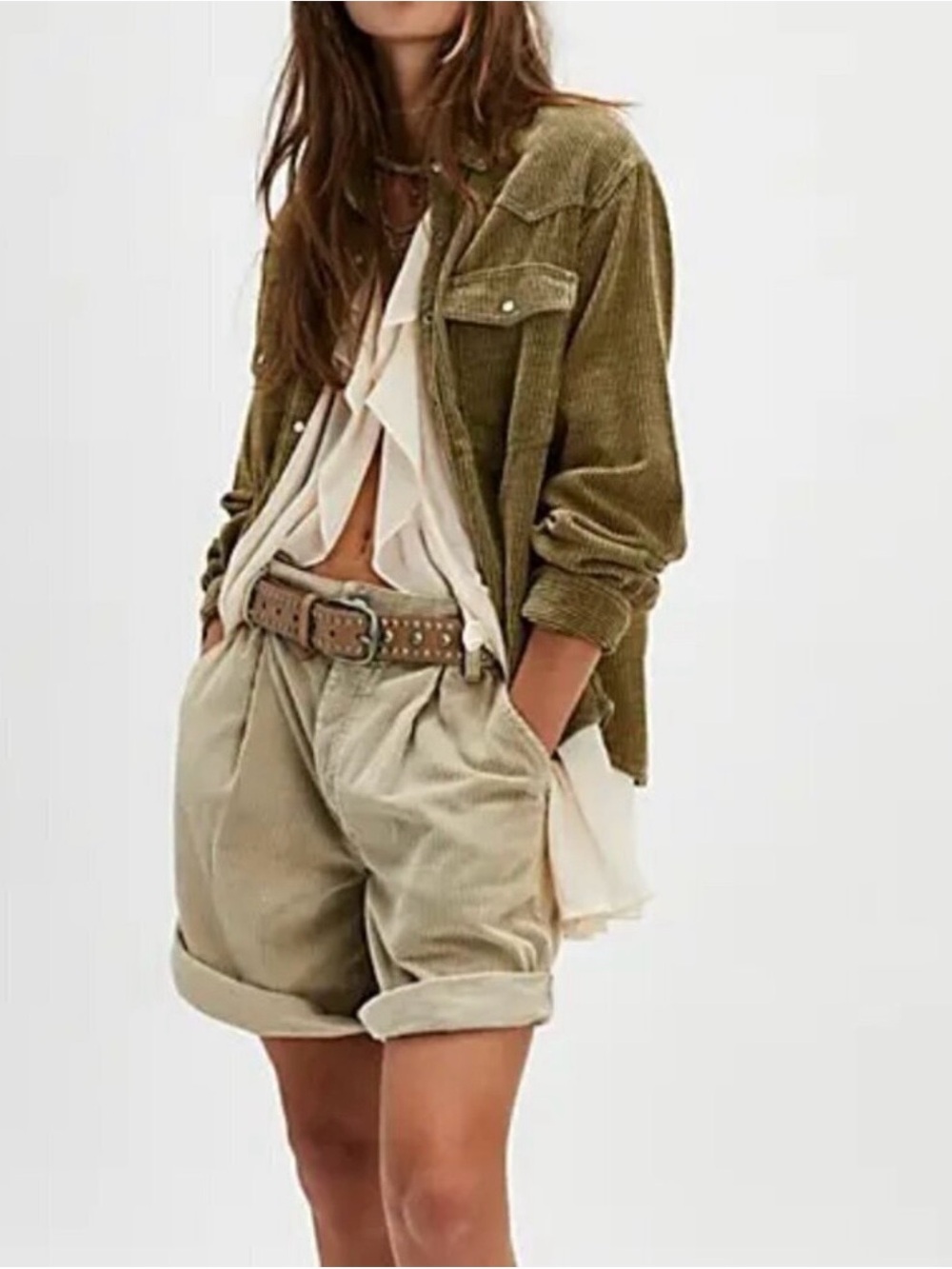 Free People - We The Free - Hideaway Cord Shirt